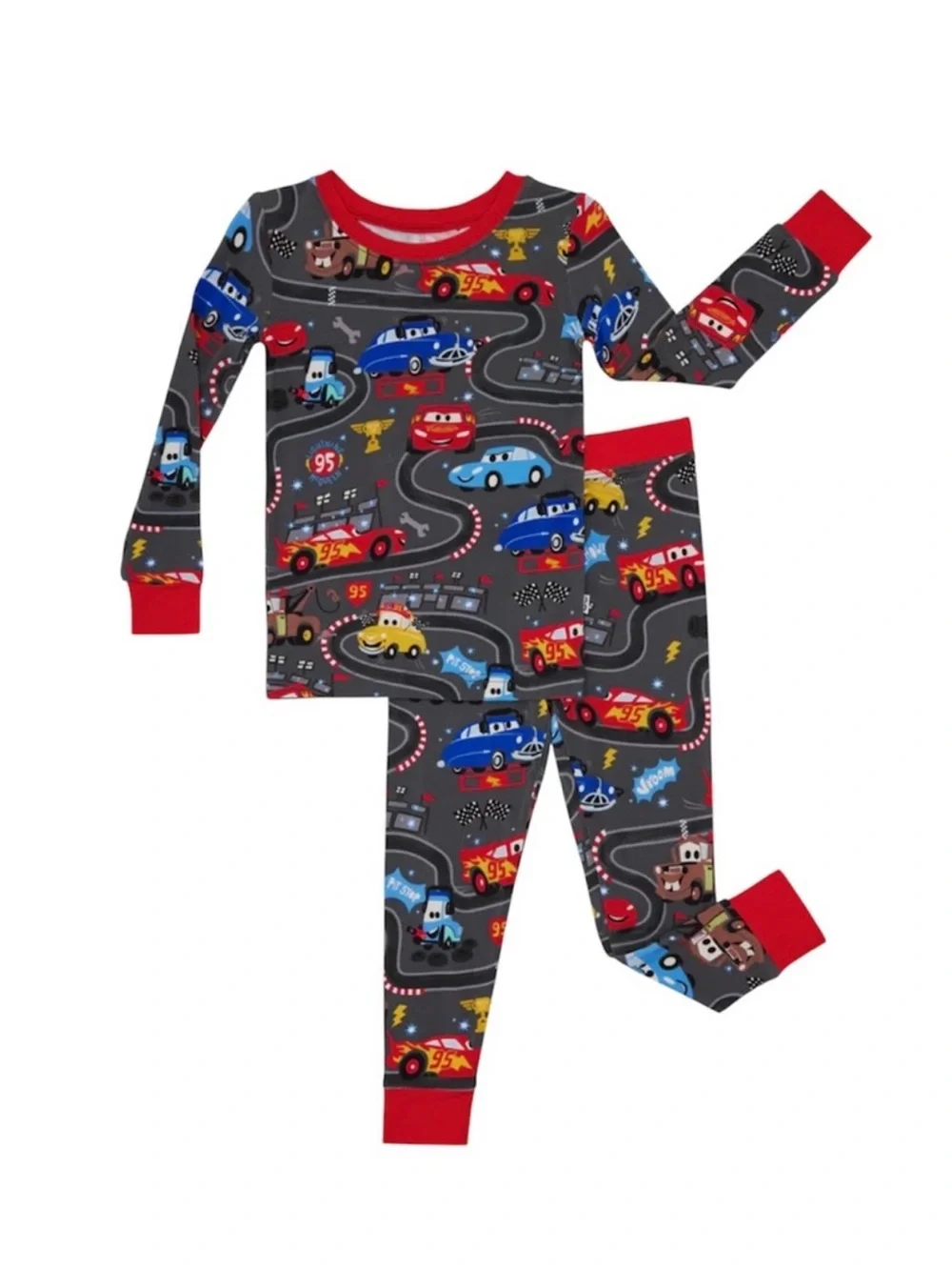 Little Sleepies Disney & Pixar Piston Cup LS 2 PC Pajama Set Multi 2T NWT IN PKG